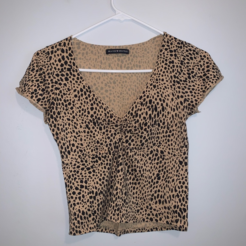 Tan and Black Gina Top Brandy